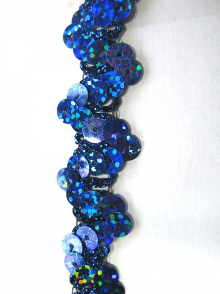 Paillettenband Holo blau